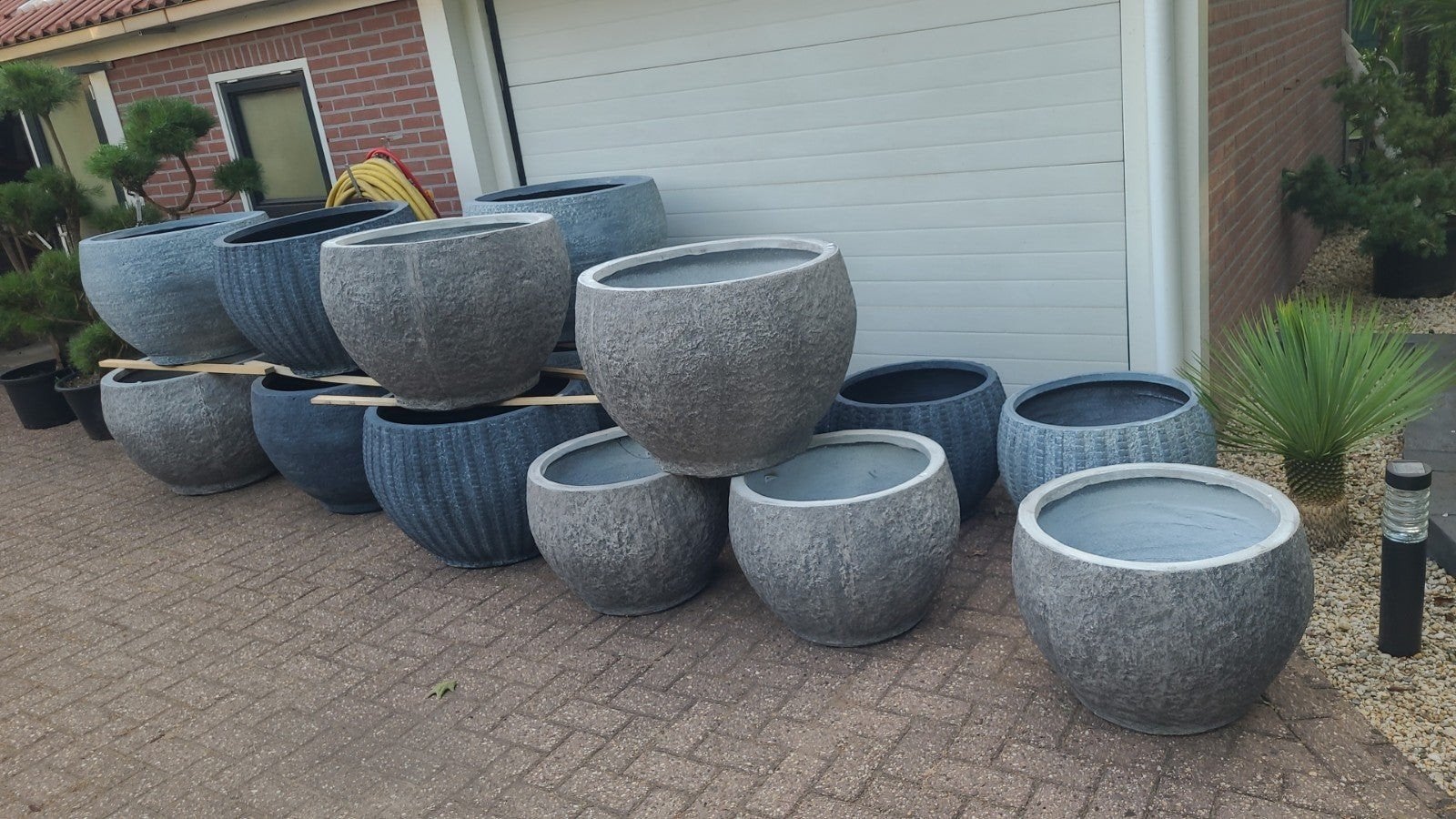 Grote Glyfiber Bloempotten - Diverse Kleuren, Ophalen, Overige materialen, 40 cm of meer, Rond