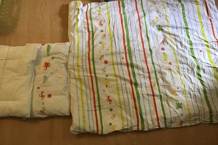 Baby dekbedovertrek met dierenprint, Gebruikt, Jongetje of Meisje, Wit, Dekbedovertrek