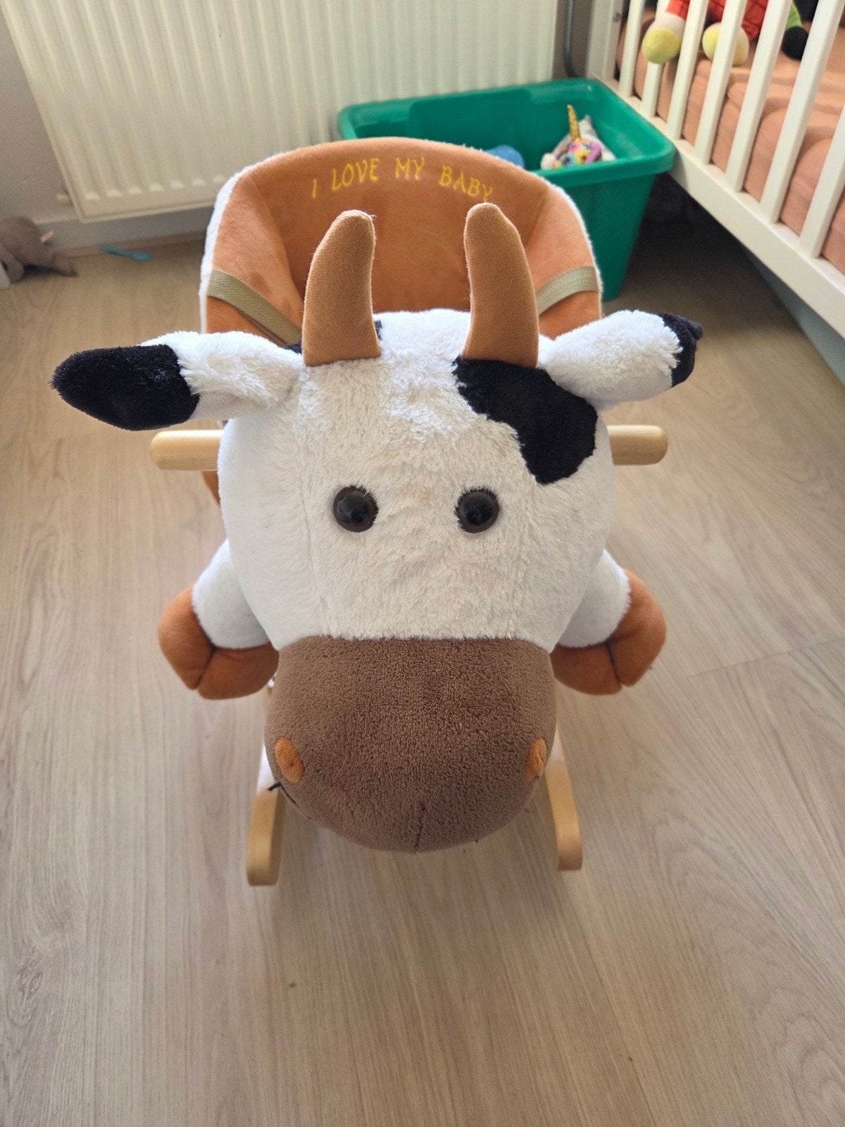 Schattige Koe Schommelstoel voor Baby's en Peuters, Ophalen, Zo goed als nieuw, Overige typen, Met geluid