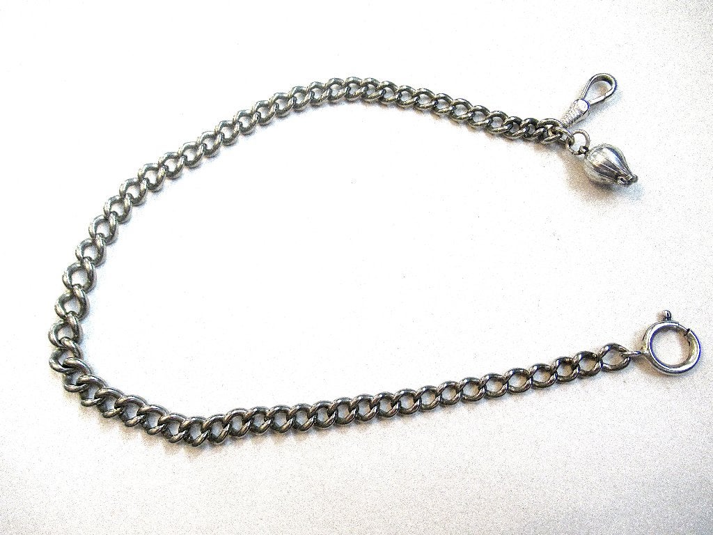 Antieke zilveren 835 zakhorloge ketting, gekeurd., Ophalen of Verzenden, Zilver