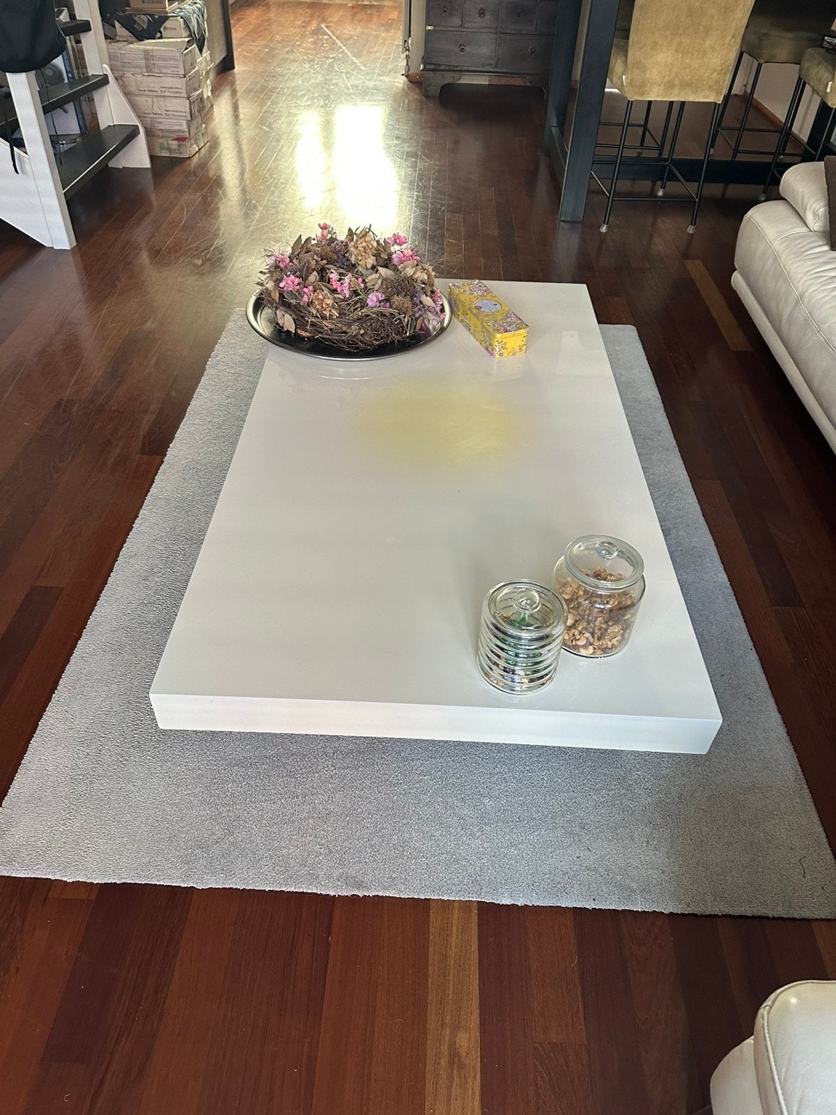 Salon tafel van wit Natuzzi, Ophalen, Gebruikt, 50 tot 100 cm, 150 tot 200 cm