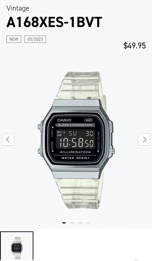 Casio Horloge Vintage Digitaal Retro A168, Casio, Staal, Polshorloge, Kunststof