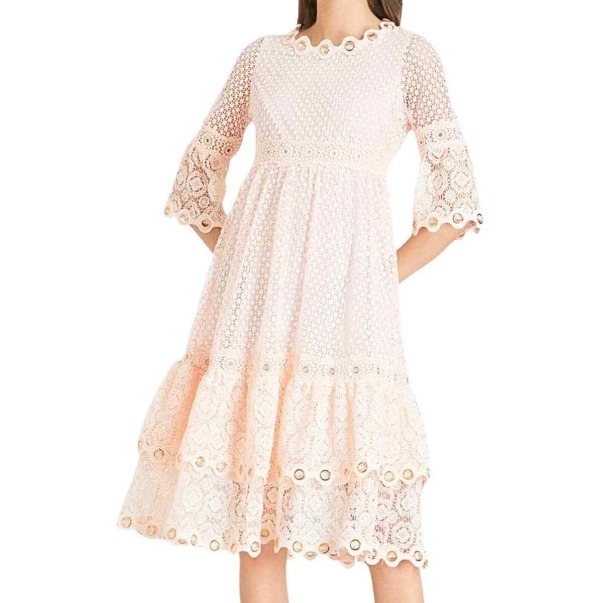 Maje poederroze kanten midi dress nieuw, Verzenden, Nieuw, Maje, Knielengte