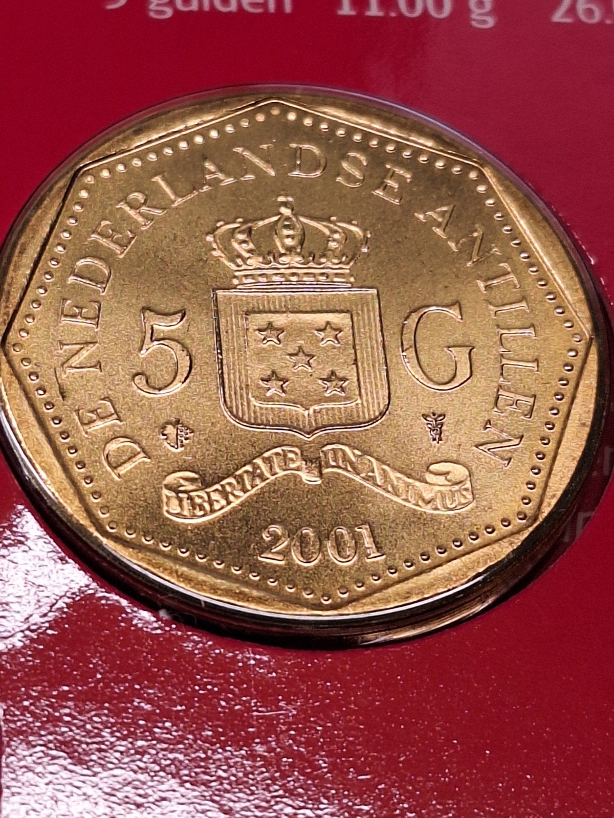 Nederlandse Antillen 5 gulden 2001 bu, Postzegels en Munten, Munten | Nederland, Ophalen of Verzenden, Koningin Beatrix, 1 gulden
