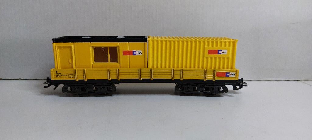 Strukton Wagon met Bouwkeet en 20ft. Container *Nieuw* (05), Hobby en Vrije tijd, Modeltreinen | H0, Wisselstroom, Ophalen of Verzenden