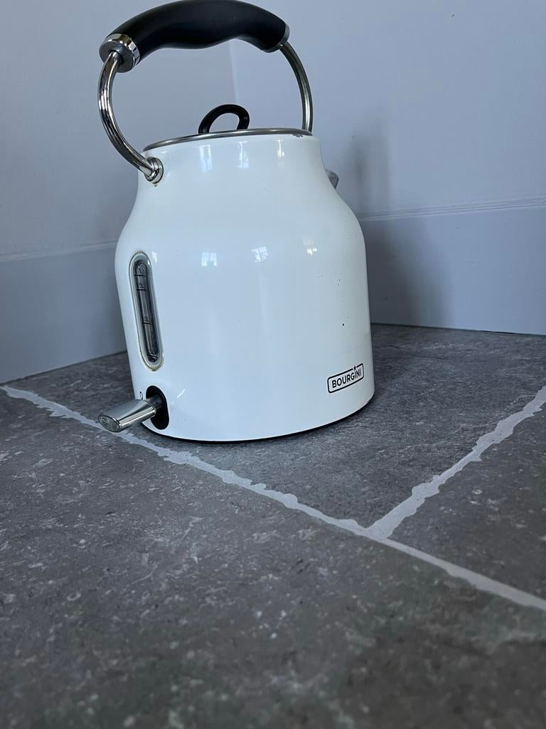 Bourgini waterkoker wit - 1.7L, 1 tot 2 liter, Ophalen of Verzenden, Gebruikt, Rvs