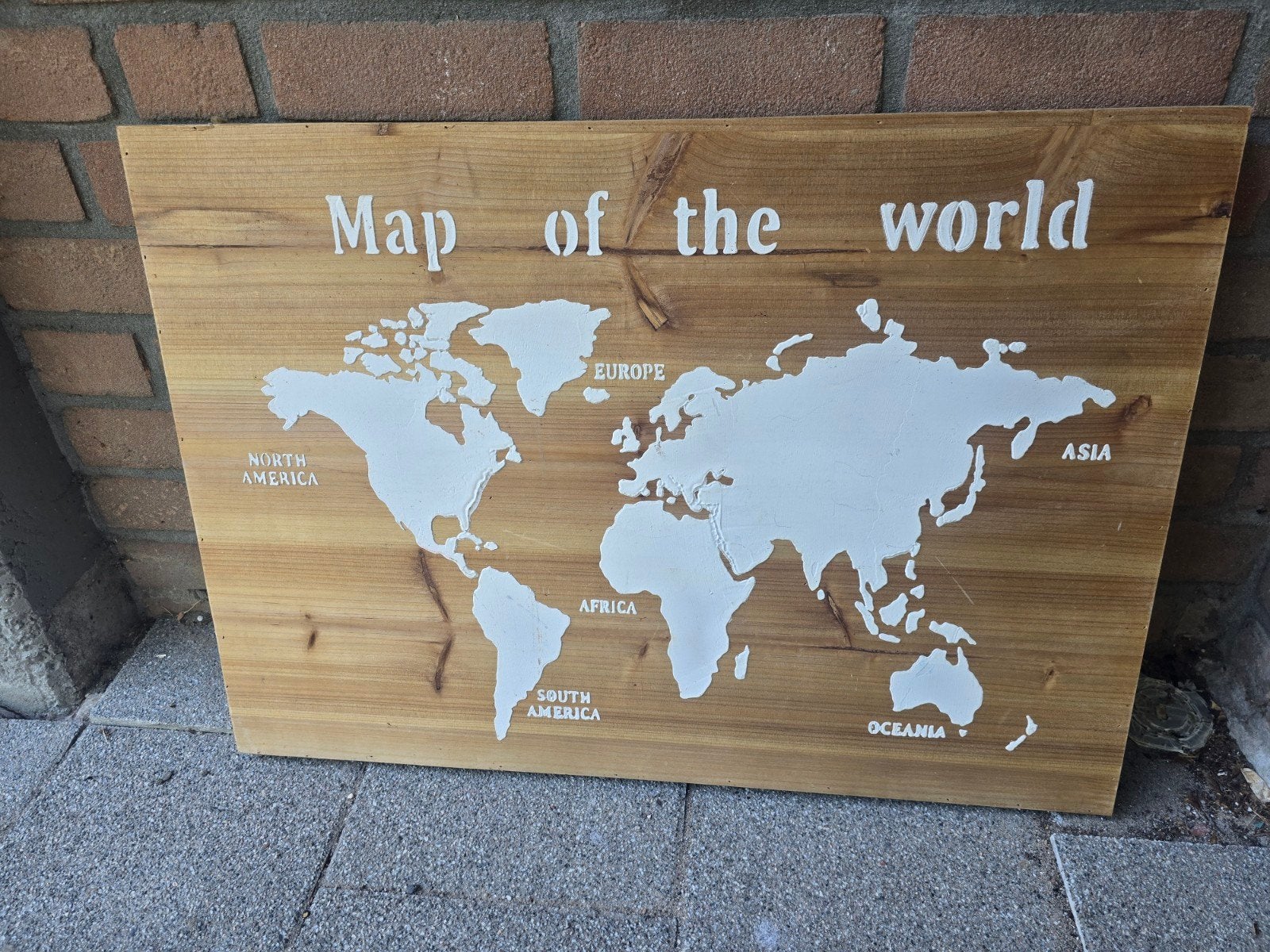 Houten Wereldkaart Wanddecoratie - Map of the World, Huis en Inrichting, Ophalen of Verzenden