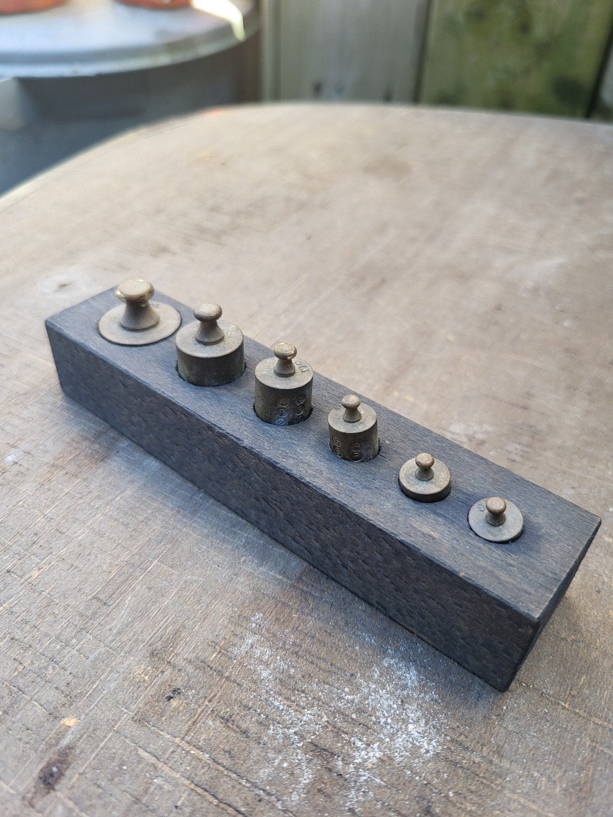 Vintage setje messing knopgewichtjes, Ophalen of Verzenden