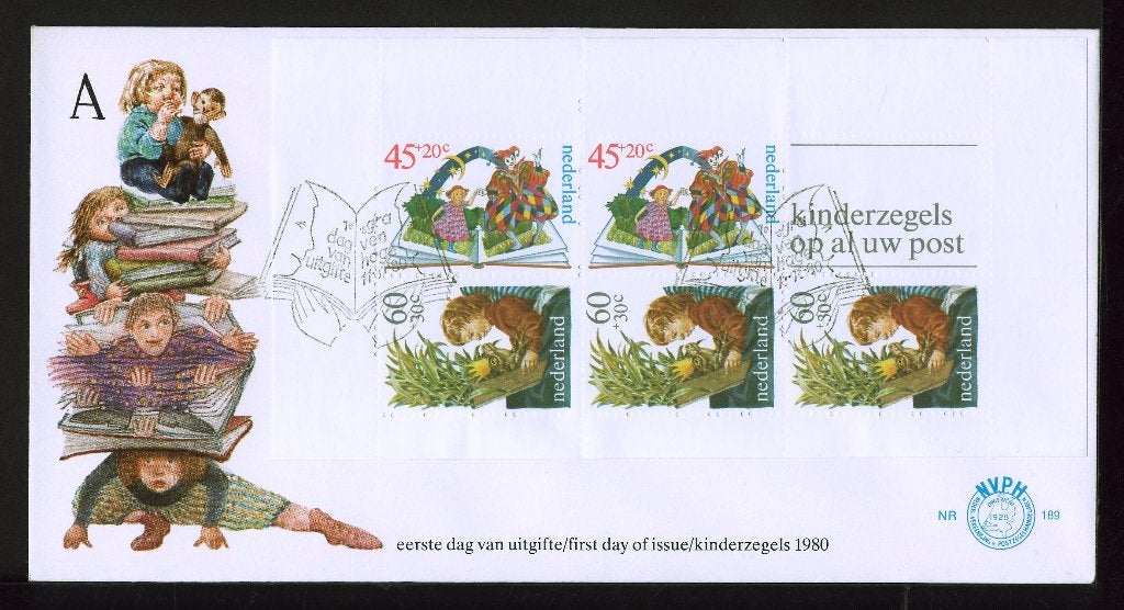 FDC (blok) ‘Kinderpostzegels’ 1980, Ophalen of Verzenden, Onbeschreven, Nederland