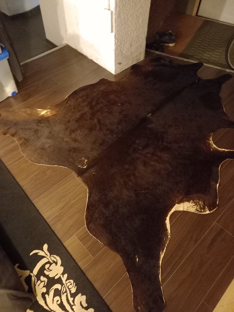koehuid vloerkleed, Ophalen, Bruin, 200 cm of meer, Zo goed als nieuw