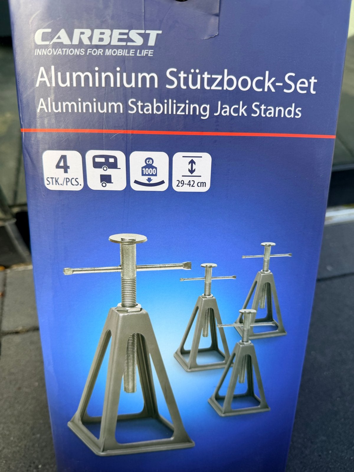 4x Aluminium stempelsteunen/uitdraaisteunenr caravan/camper, Ophalen of Verzenden, Nieuw