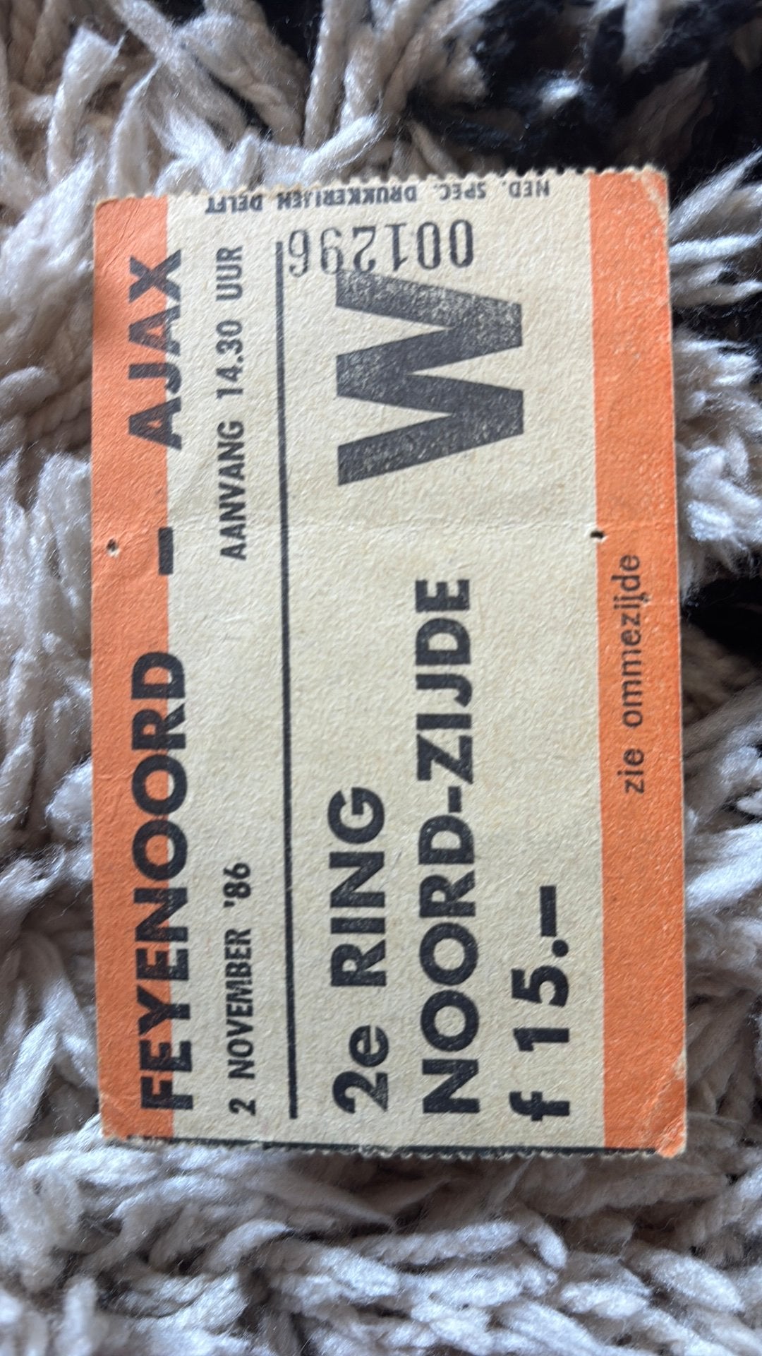 Oud stadiontticket kaartje feyenoord, Verzamelen, Sportartikelen en Voetbal, Verzenden, Zo goed als nieuw, Feyenoord