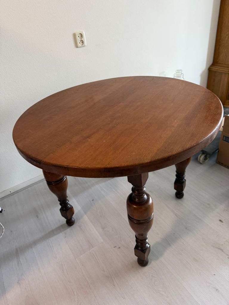 Eiken ronde tafel, Antiek en Kunst, Ophalen