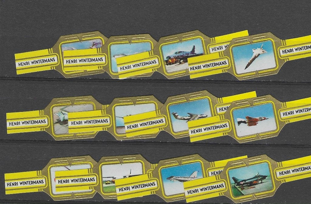 reeks 2571 vliegtuigen   1-12 sigarenbanden, Ophalen of Verzenden, Zo goed als nieuw, Sigarenbandjes