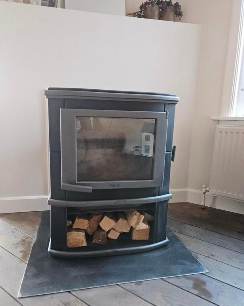 Altecht Grande Nobles Depot speksteen Houtkachel Zwart., Huis en Inrichting, Kachels, Houtkachel, Ophalen of Verzenden, Zo goed als nieuw