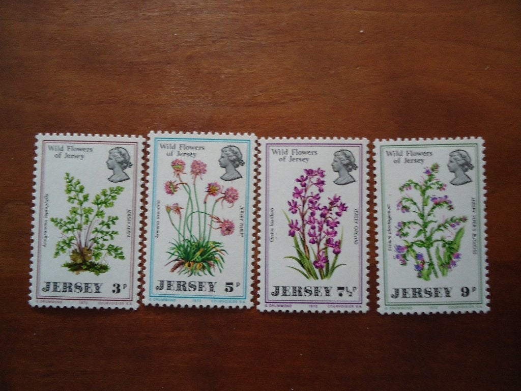 Flora wilde bloemen Jersey 1972, mi. 61-64 postfris, Ophalen of Verzenden, Postfris, Dier of Natuur