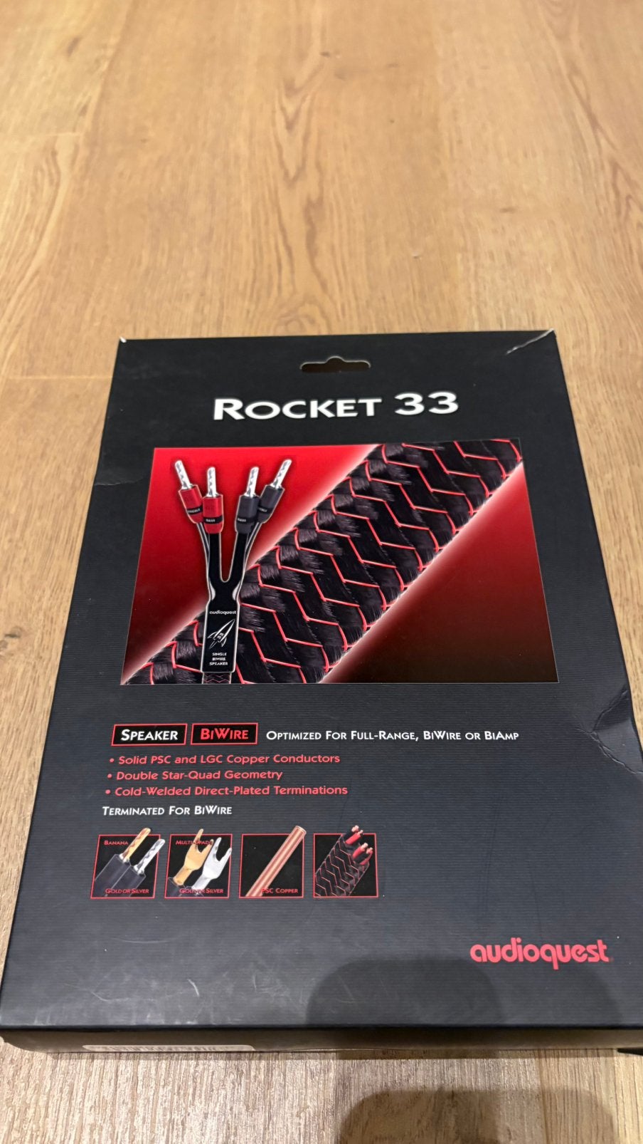 Audioquest Rocket 33 bi-wire speakerkabels set 2,5 meter, Ophalen of Verzenden, Zo goed als nieuw, Overige merken
