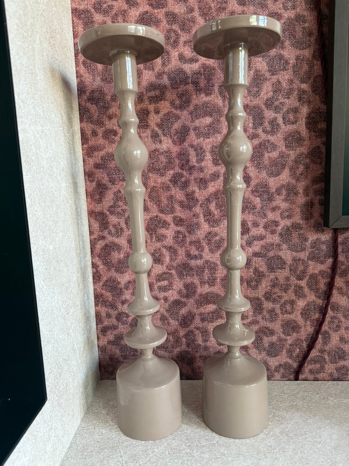 Vier xl oud roze kandelaars  light&live sheva, Ophalen, Zo goed als nieuw, Roze, Windlicht