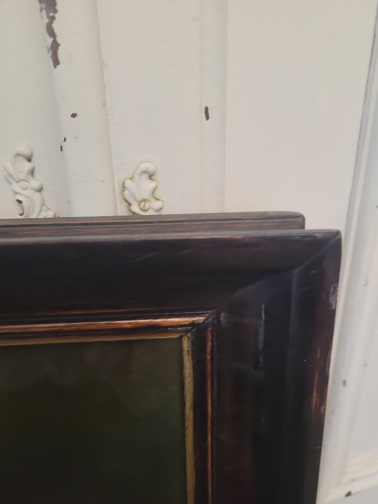 Antieke houten lijst met antiek glas, Antiek en Kunst, Ophalen of Verzenden