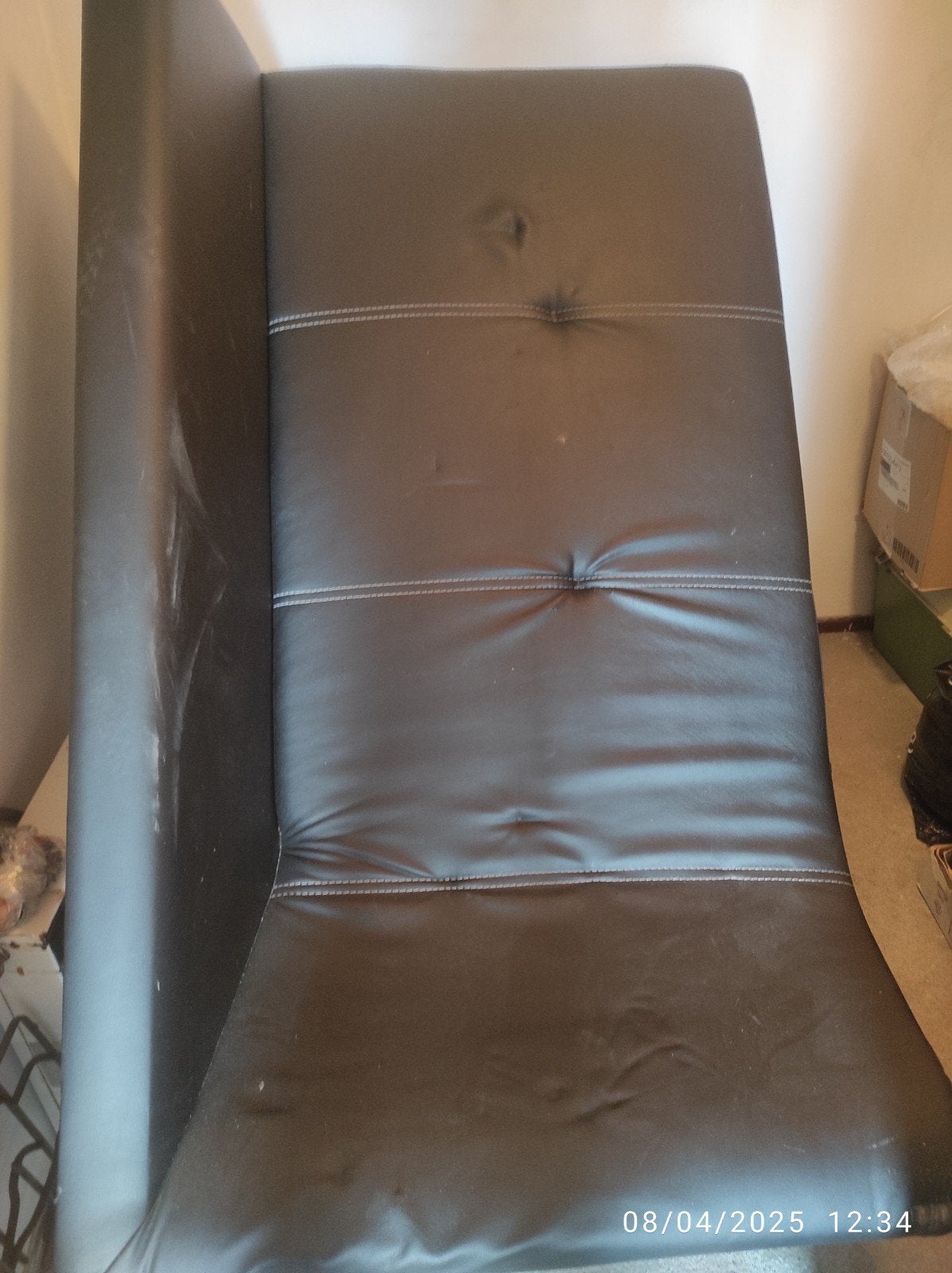 Zwarte tweepersoonsbank - Comfortabel en compact, Ophalen, Modern, Compact, Gebruikt, 150 tot 200 cm