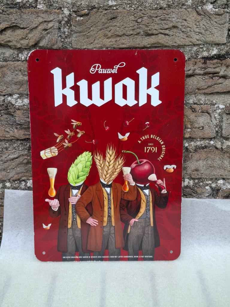 Reclamebord biermerk Kwak, Verzamelen, Biermerken, Ophalen of Verzenden, Nieuw, Reclamebord, Plaat of Schild, Overige merken