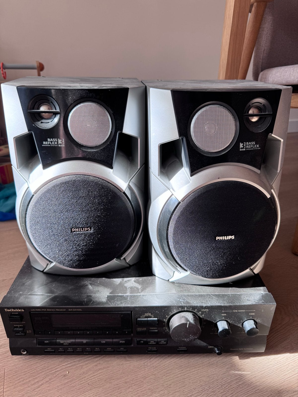 Technics Versterker met Philips Boxen, Audio, Tv en Foto, Gebruikt, Losse componenten, Speakers, Ophalen