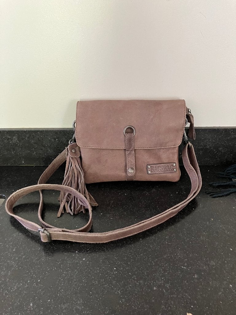 Leren schoudertas, z.g.a.n. BAg2Bag, taupe, Ophalen of Verzenden, Zo goed als nieuw, Bruin, Overige typen