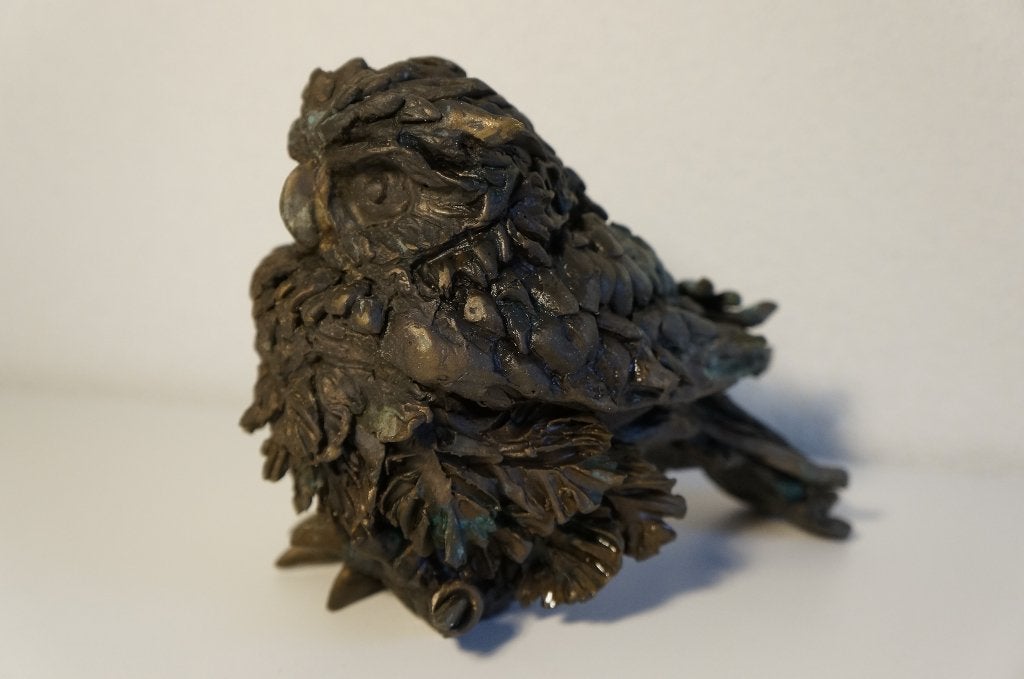 Steenuiltje brons tuinbeeld unicaat Jaap Paasman, Antiek en Kunst, Kunst | Beelden en Houtsnijwerken, Ophalen of Verzenden, Brons