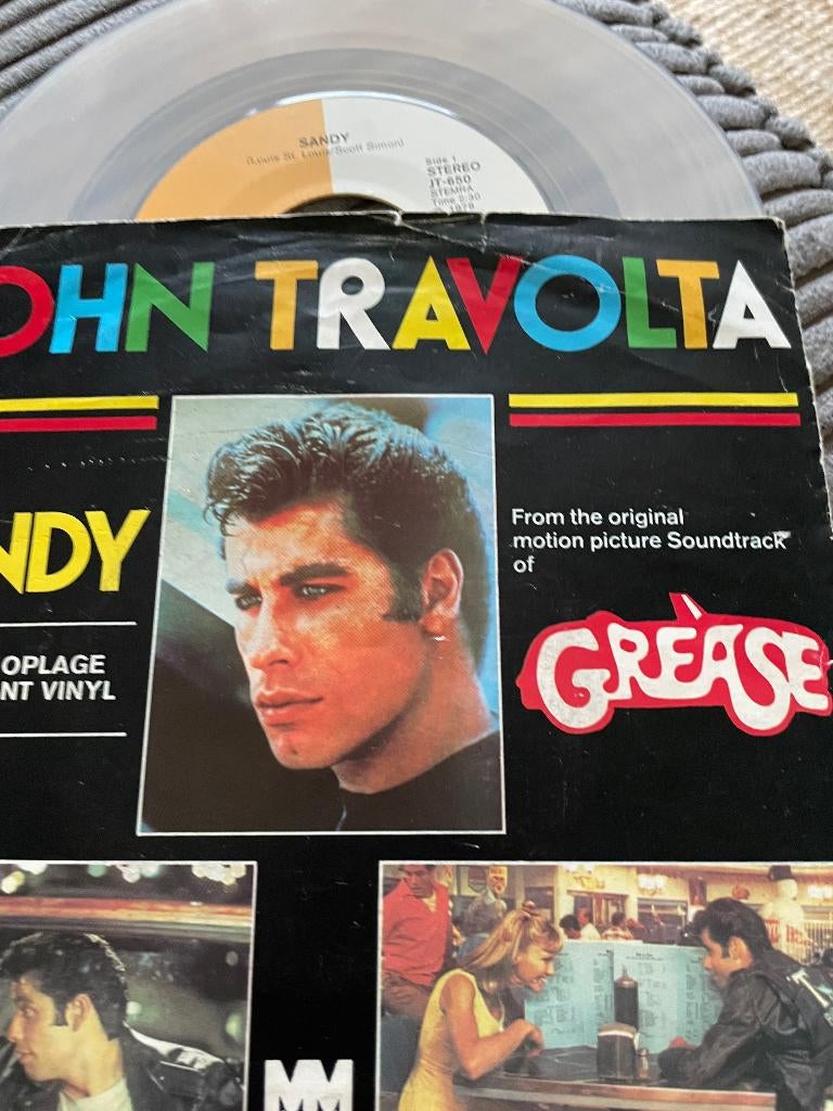 John Travolta  Sandy witte single, Ophalen of Verzenden, Zo goed als nieuw, 7 inch, Pop