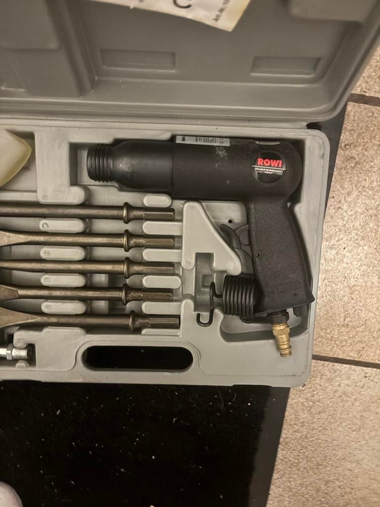 ROWI Pneumatische Beitelset - Compleet, Ophalen of Verzenden, Gebruikt