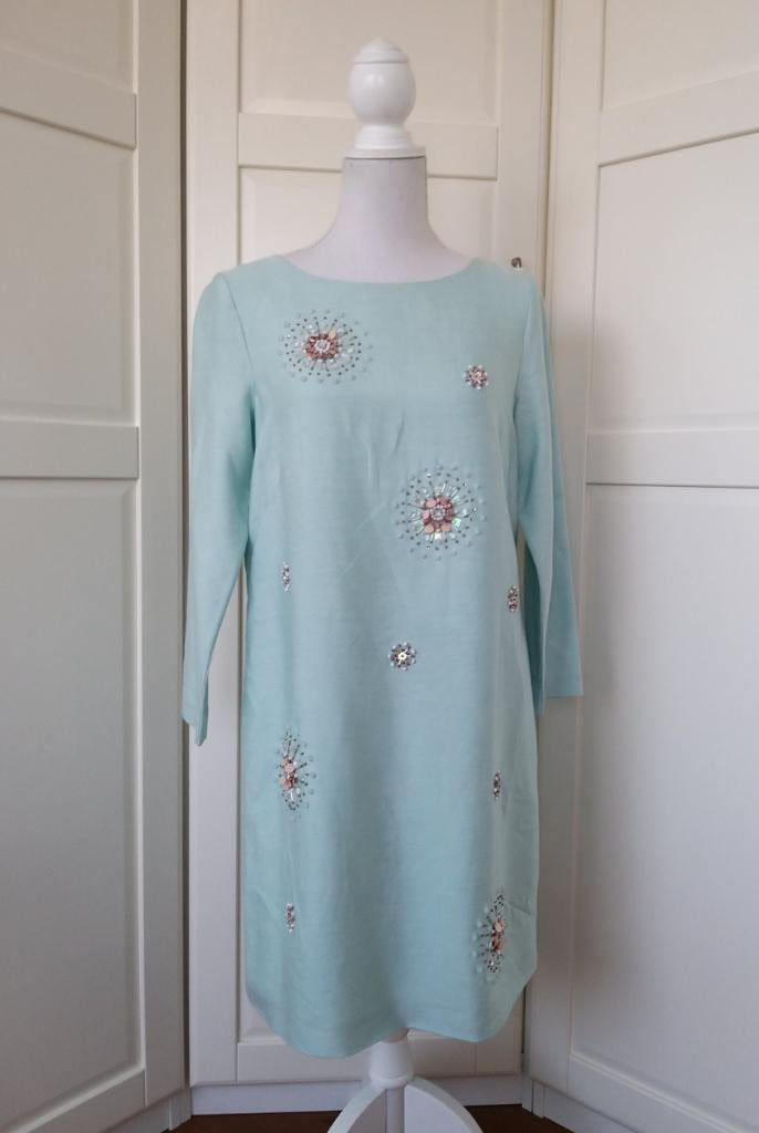 Boden mint groene lovertjes jurk met wol en zijde, maat M, Kleding | Dames, Jurken, Maat 38/40 (M), Boden, Ophalen of Verzenden