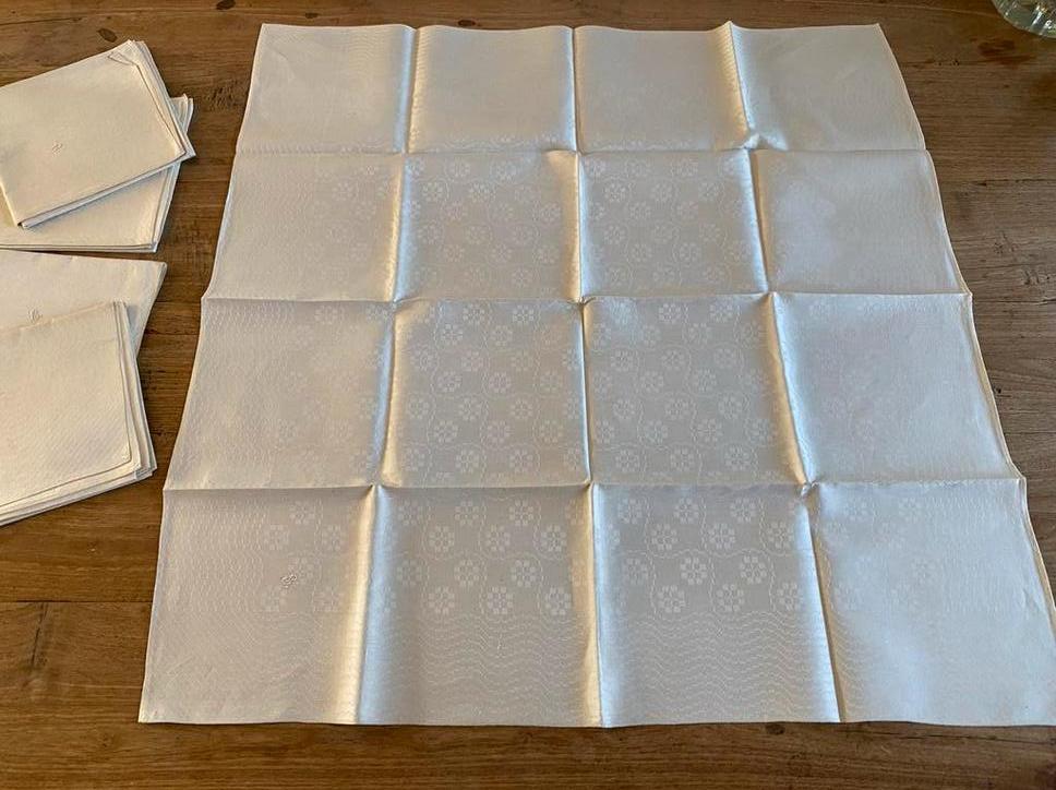 5 antieke damast droogdoeken / reuze servetten, Ophalen of Verzenden