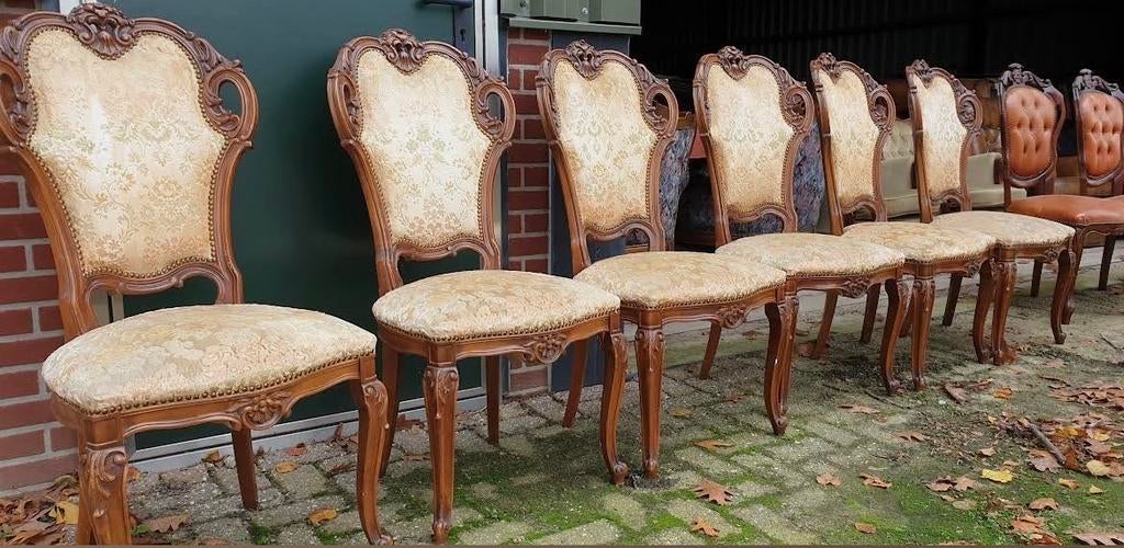 6 Italiaanse Barok Eetkamerstoelen, Ophalen