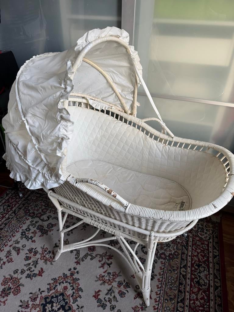 Vintage Wieg babywieg wit - Nostalgie voor je baby!, Ophalen, Gebruikt, Wieg