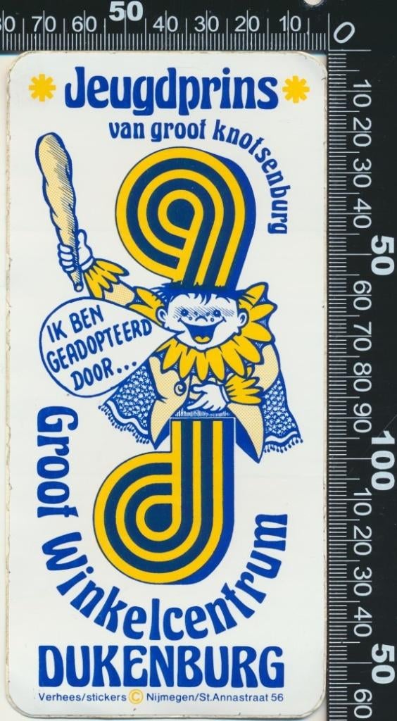 Sticker: Jeugdprins van Groot Knotsenburg - Nijmegen, Ophalen of Verzenden, Zo goed als nieuw, Bedrijf of Vereniging