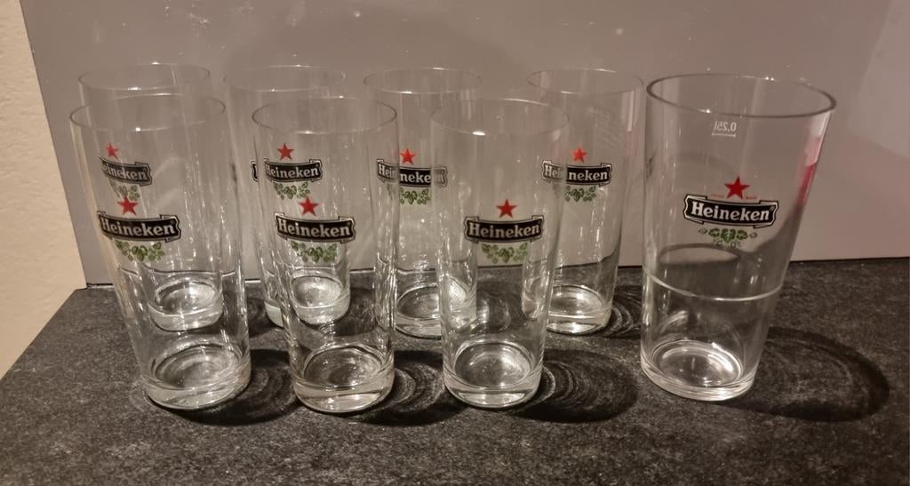 Heineken bierglazen, Ophalen, Zo goed als nieuw, Bierglas