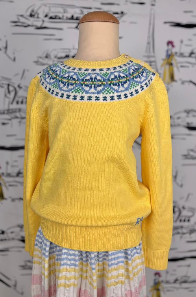 Ralph Lauren zachtgele fair-isle trui voorjaar maat 7 NIEUW, Meisje, Trui of Vest, Nieuw, Ophalen of Verzenden