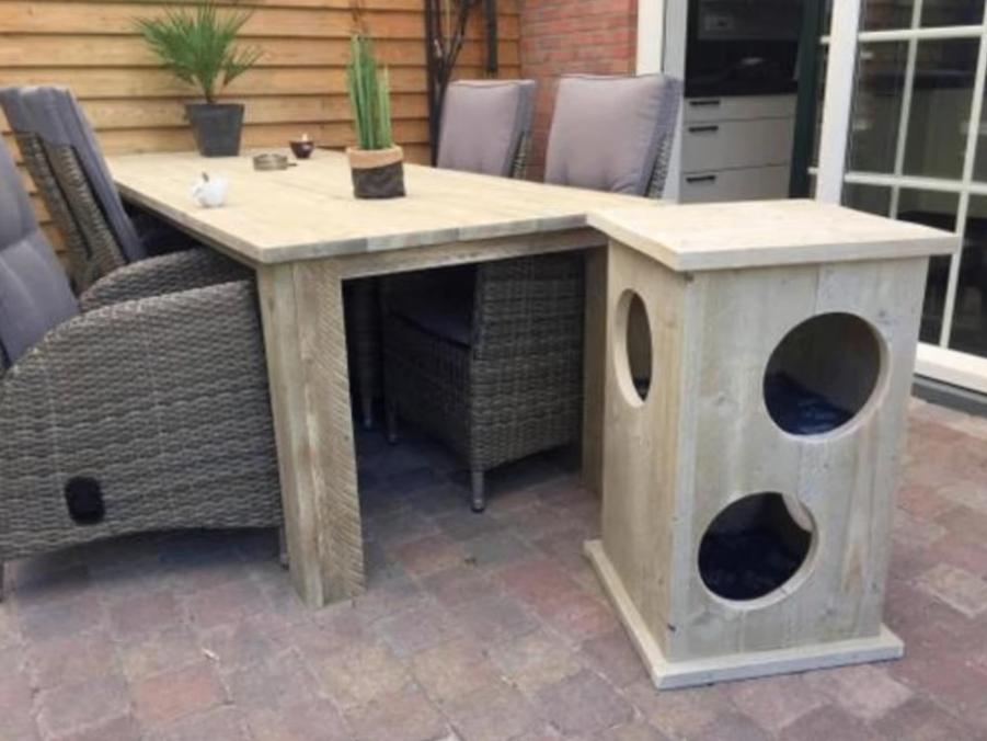Oude look steigerplank, Steigerhout, Gebruikte meubelplank., Ophalen of Verzenden, Vijf personen of meer, 200 cm of meer, X