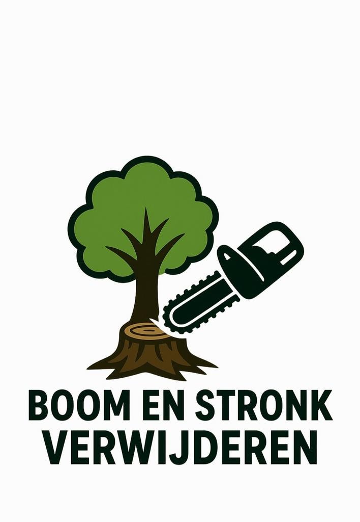 Boom verwijderen en of stronk verwijderen met stobbenfrees, Garantie, Tuinonderhoud of Snoeiwerk