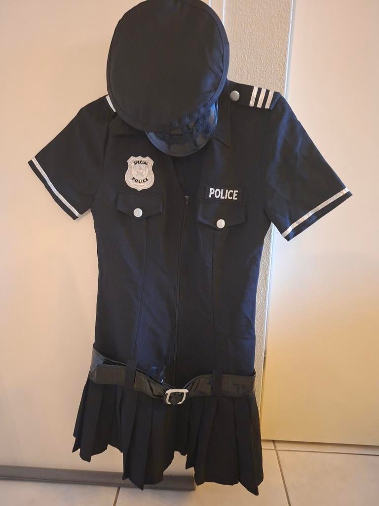 Politie kostuum - Maat 36 (S) - 170-276 met pet, Carnaval, Ophalen of Verzenden, Kleding, Maat 36 (S)