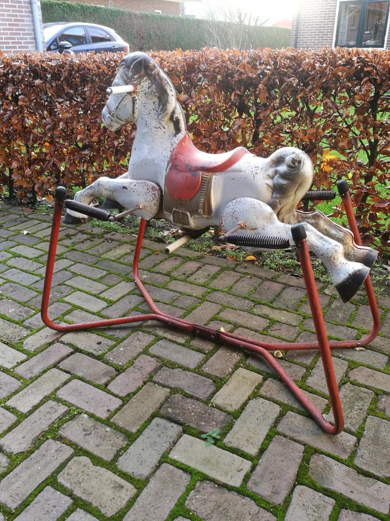 Antiek Mobo schommelpaardje "Prairy King", Antiek en Kunst, Antiek | Speelgoed, Ophalen