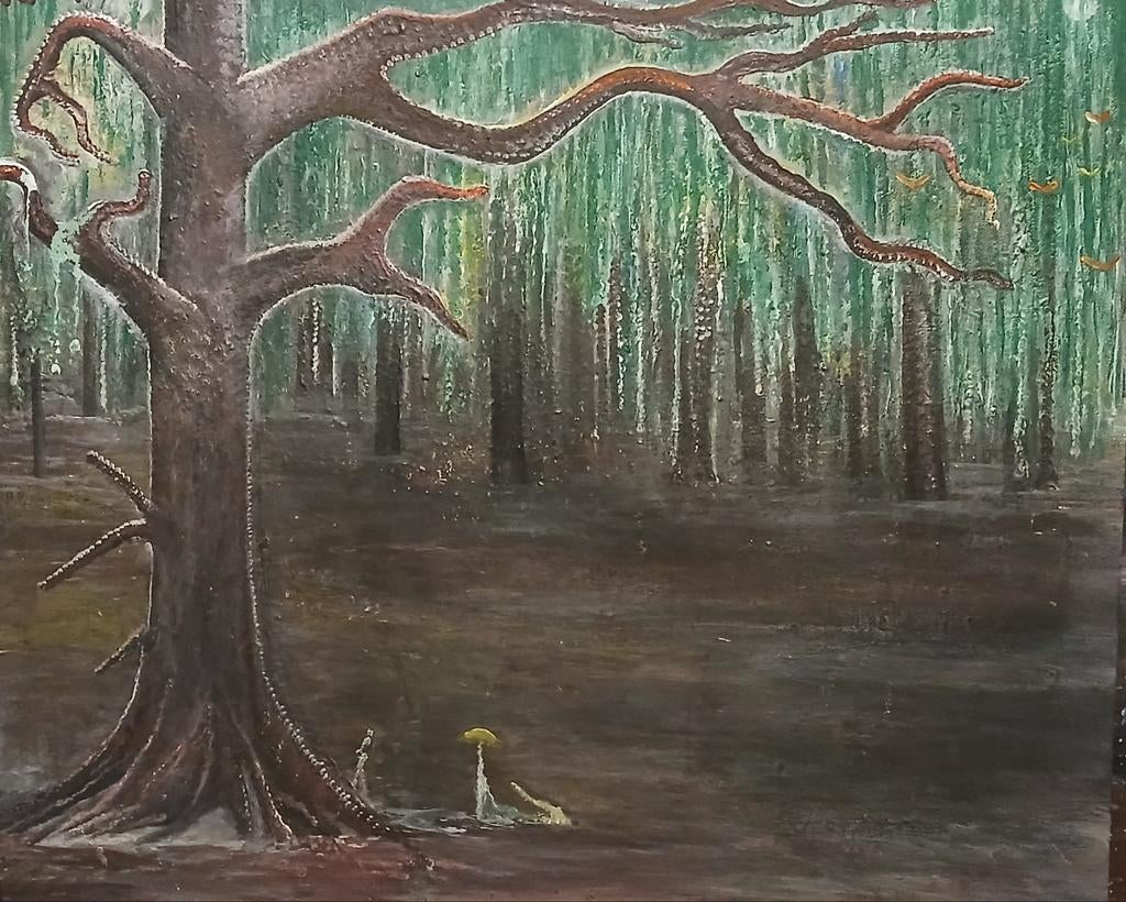 Mysterieus Bos Schilderij, Antiek en Kunst, Ophalen of Verzenden
