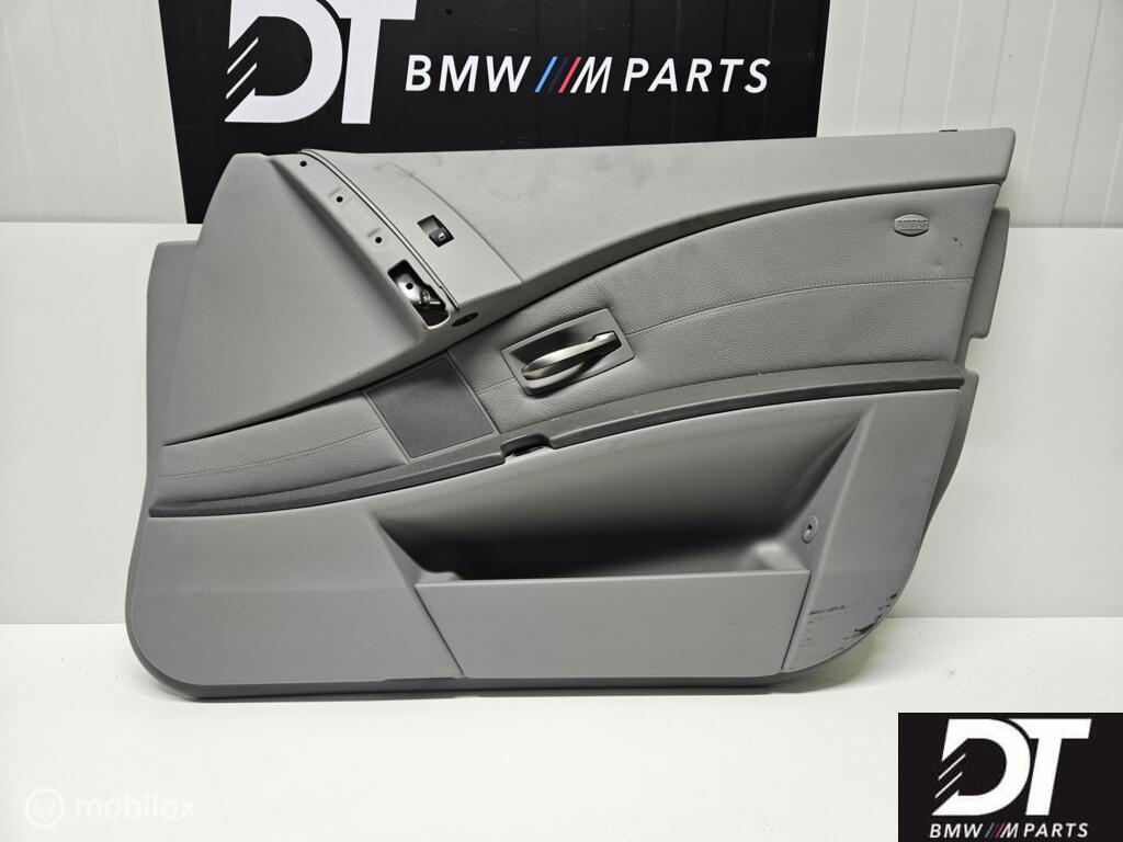 Deurpaneel rechtsvoor leder grijs BMW 5-serie E60, Gebruikt, Ophalen of Verzenden, BMW, BMW