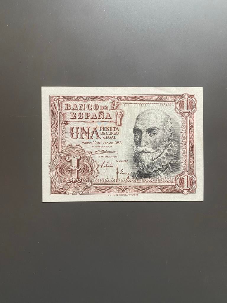 Spanje 1 Peseta 1953 - Zeer Fraai, Ophalen of Verzenden, Overige landen, Los biljet