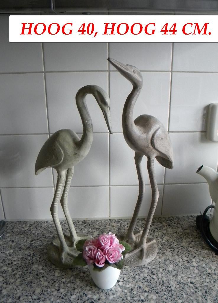 VOGEL GIETIJZER, EEN KOPPEL, OOIEVAAR GIETIJZER, Huis en Inrichting, Woonaccessoires | Overige, Ophalen of Verzenden, Gebruikt