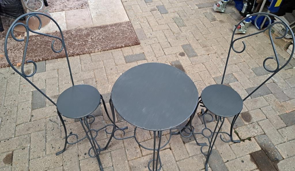 Bistroset/Tuinsetje, Ophalen, Zo goed als nieuw, Overige materialen, 2 zitplaatsen
