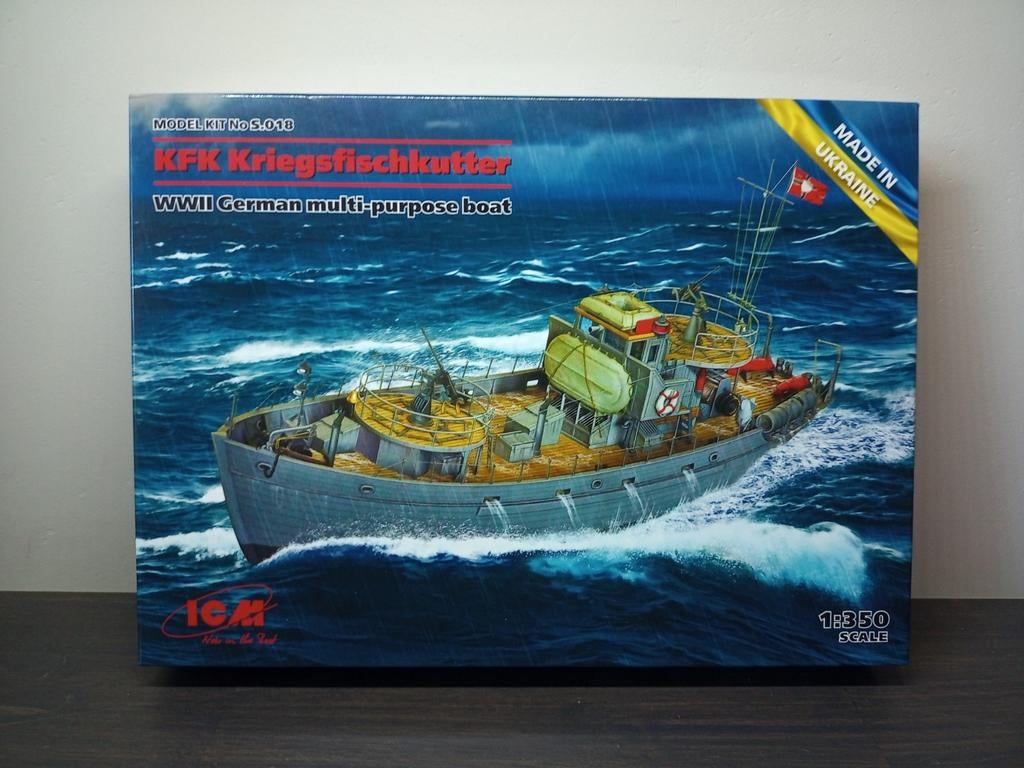 ICM S.018 - 1:350 / WWII German multi-purpose boat., Ophalen of Verzenden, Zo goed als nieuw, 1:200 of kleiner, Overige merken