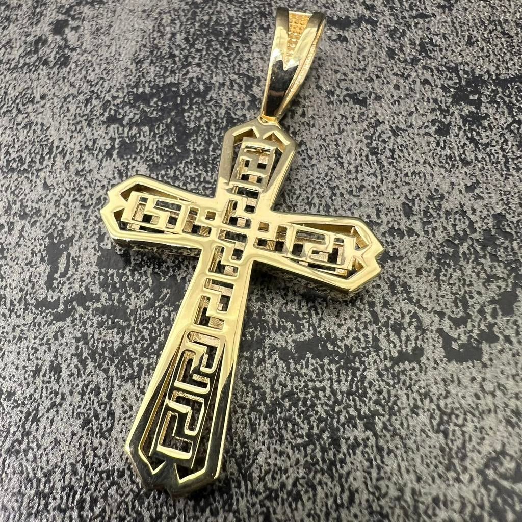 14 karaat gouden kruis hanger versace model, Sieraden, Tassen en Uiterlijk, Kettinghangers, Ophalen of Verzenden, Nieuw, Goud