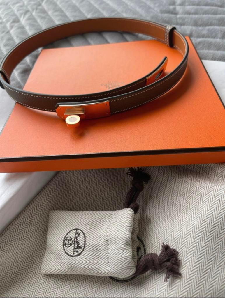 Nieuw hermes originele kelly belt etoupe rosegold, Kleding | Heren, Riemen en Ceinturen, Bruin, Echt leder, Nieuw, Ophalen of Verzenden