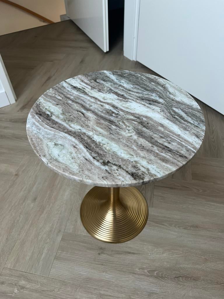 Bijzet tafel marmer Zuiver, Huis en Inrichting, Tafels | Bijzettafels, Ophalen, Minder dan 45 cm, Minder dan 55 cm, Gebruikt